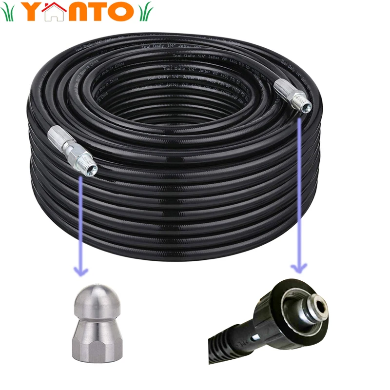 30m Sewer Jetter Hose Pressure Washer Compatible 3000psi Sewer Drain
