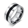 Factory good quality men epoxy stainless steel engraved Blank rings circle black resin