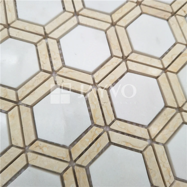 China Suppliers Home Decoration Marble Mosaic Irregular Mosaic Tiles Golden Select Mosaic Wall Tile