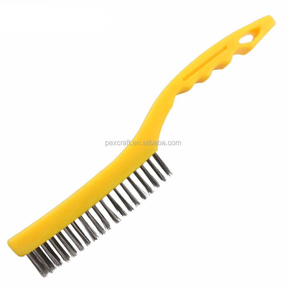 Abrasive Disc Carbon Steel Wire Brush with Plastic Handle 4row