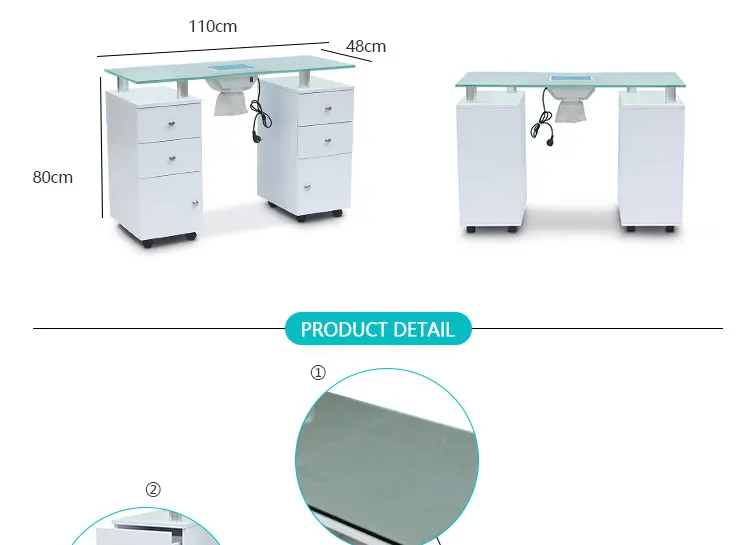 Modern White Nail Salon Nail Table Manicure Station Manicure Table With Vacuum Cleaner,Nail