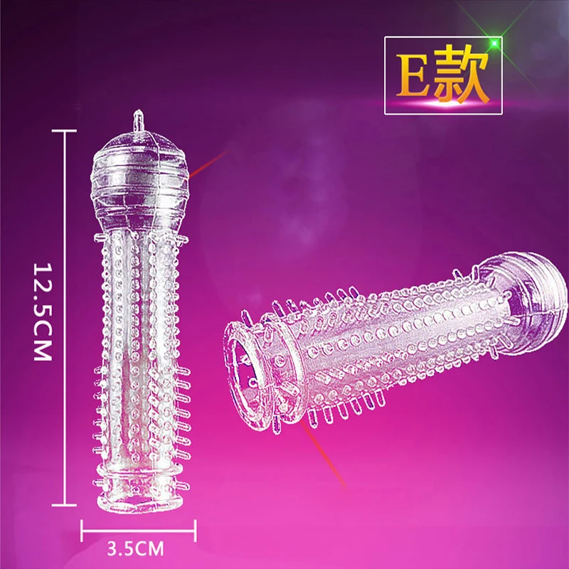Transparent crystal spike set  Wolf Tooth Wolf Tooth crystal condom set increase shaped thorn set adult products