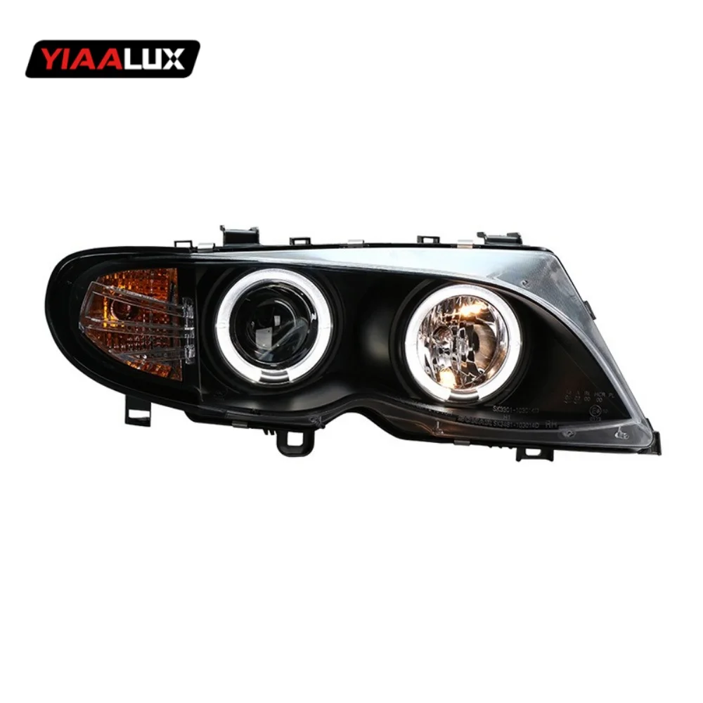 product car led headlights for bmw e46 4 doors 2001 2004 drl turn signal lights led bi focus lens projector head lamps auto accessories-13