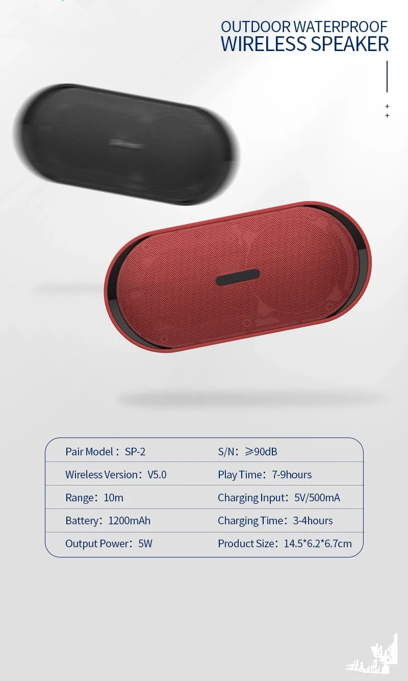 Custom Speaker Wireless BT Outdoor Portable Mini Blue tooth Speaker Waterproof Wireless Speaker - ANKUX.COM