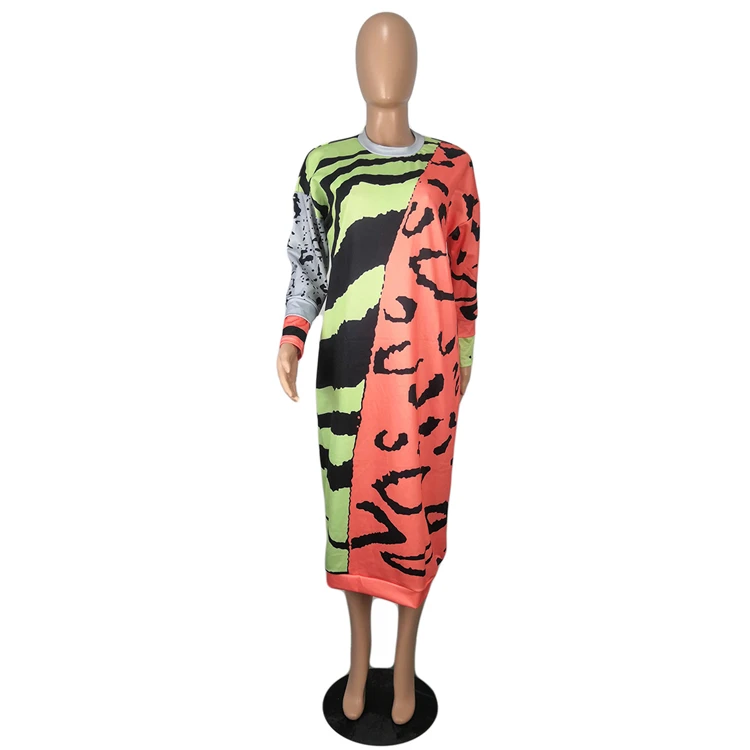 Best Seller Wholesale Fashion Womens Winter Clothing 2021 Casual Multicolor Autumn Woman Casual Long Dress