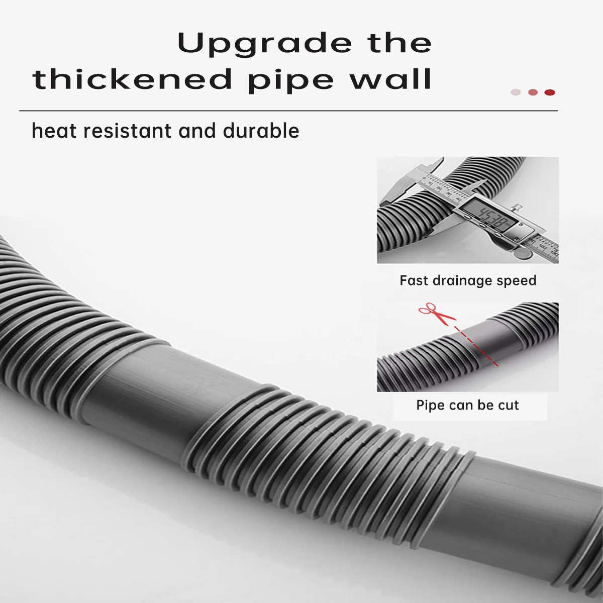  50mm waste pipe fittings kitchen sink drain pipe for double bowl  with pp expandable tubular drain tubing pipe-2