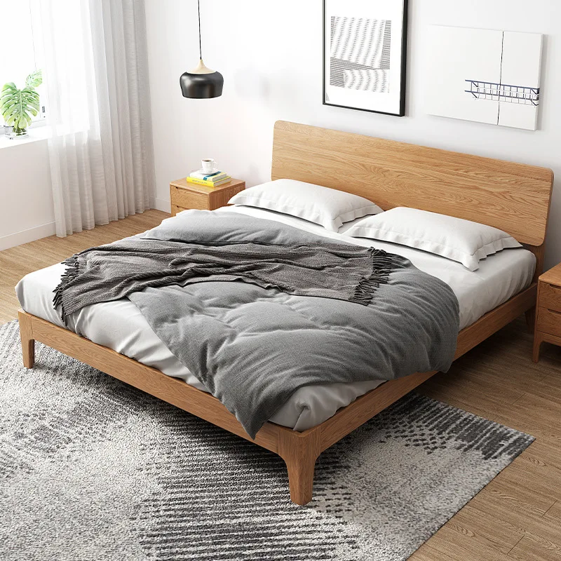 product-New Design DIY Oak Wooden Bed Bedroom Furniture For Sleep-BoomDear Wood-img-1