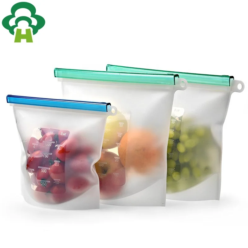 Different Capacity Custom Silicone Ziplock Bag Food Preservation