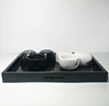 Hot sale marble cup suite contain black tray and six cups