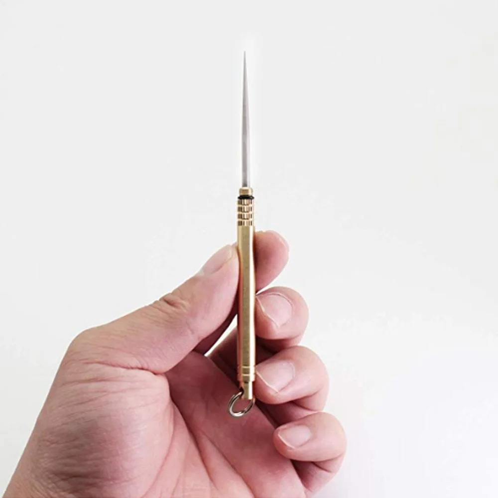 黄铜便携式简单水果标志多功能弹簧伸缩牙签持有人黄铜   不锈钢牙签