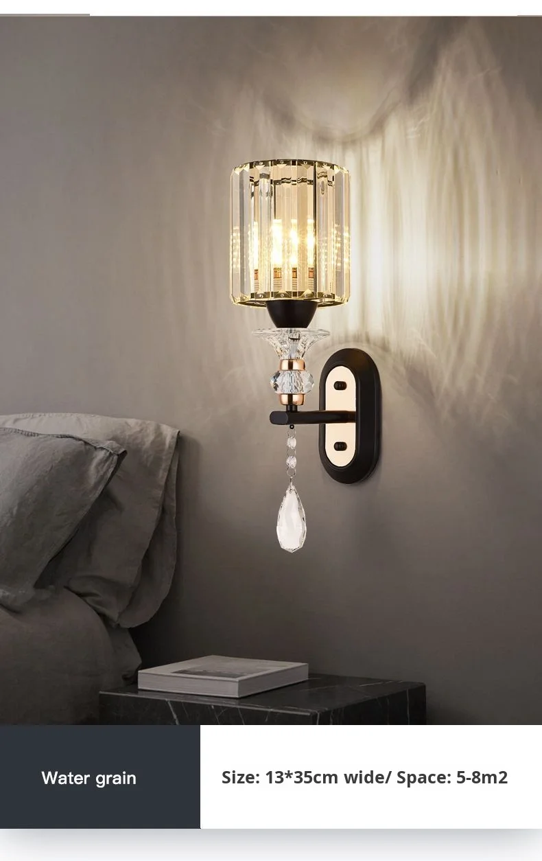 product modern minimalist crystal wall luxury led creative iron for bedroom bedside aisle hotel living room entrance background wall-10