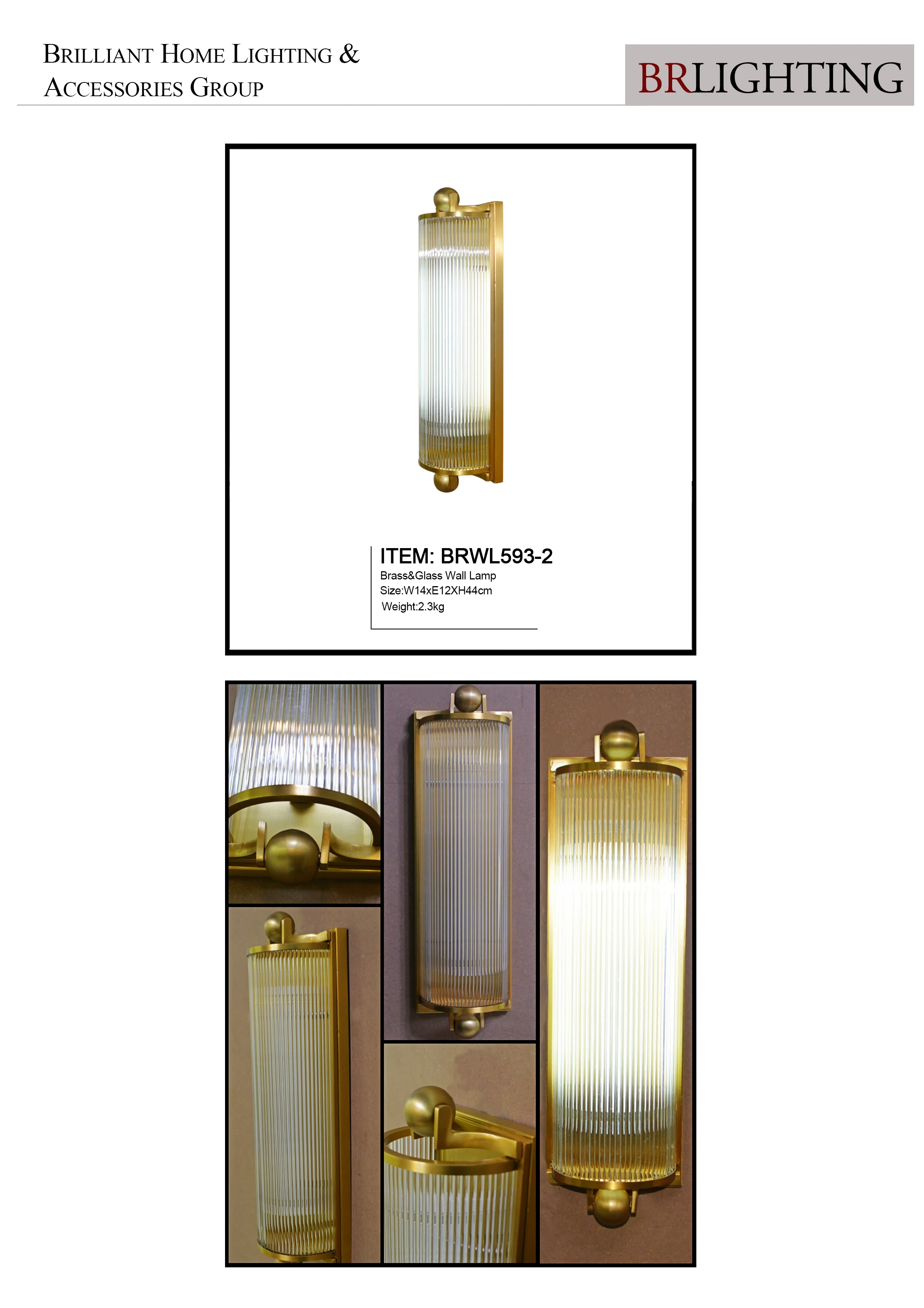 Energy Saving Hot Sell Modern Lighting Lamps Gold Style Indoor Brass Glass Tube Wall Lamps