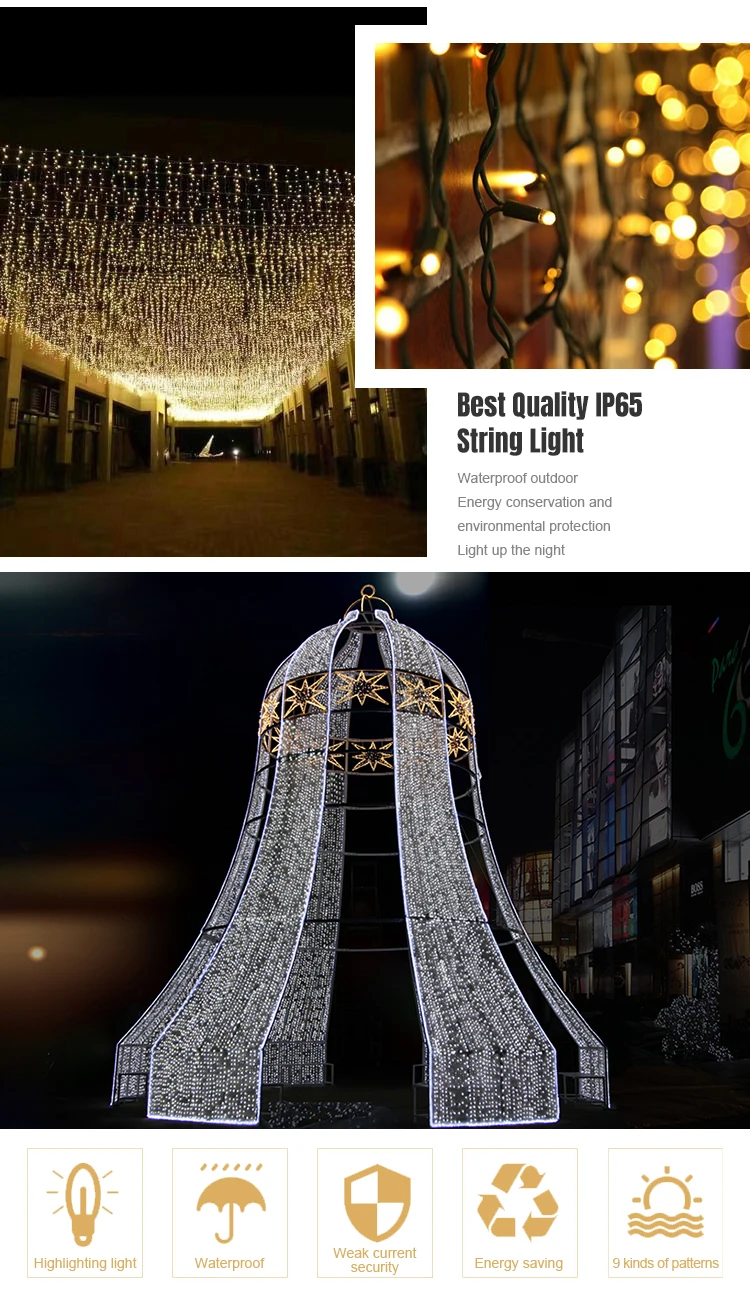 Connectable Type IP65 Waterproof 180 Luminous Angle Rubber Decoration LED String Light