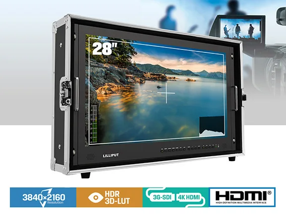 Liliput BM280-4KS 4K Monitor 28 Inch Carry-on Camera DSLR 3D Ultra-HD Video 4K Field Monitor DSLR with 3G-SDI/DVI/VGA/AV input