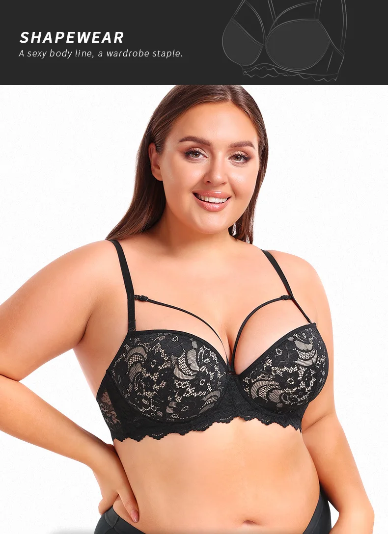 Wholesale Cross-Border Plus Size Underwear Anti-Sagging Adjusted-Straps Bra Breathable Steel Ring Large Cup for Small