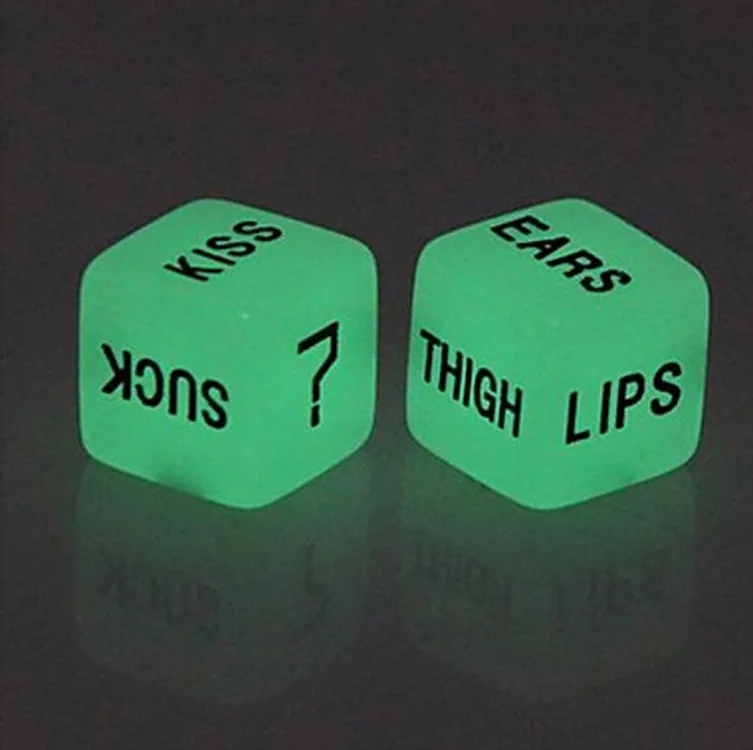 Light Up 2pcs Sex Dice Set Adult Games Flirting Night Club Sex Party Game Toy Luminous Love Dice 