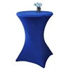 Custom Logo Round Pure Banquet Party Decor Cocktail Table Cover Polyurethane Fibre Stretch Lycra Elastic Tablecloth