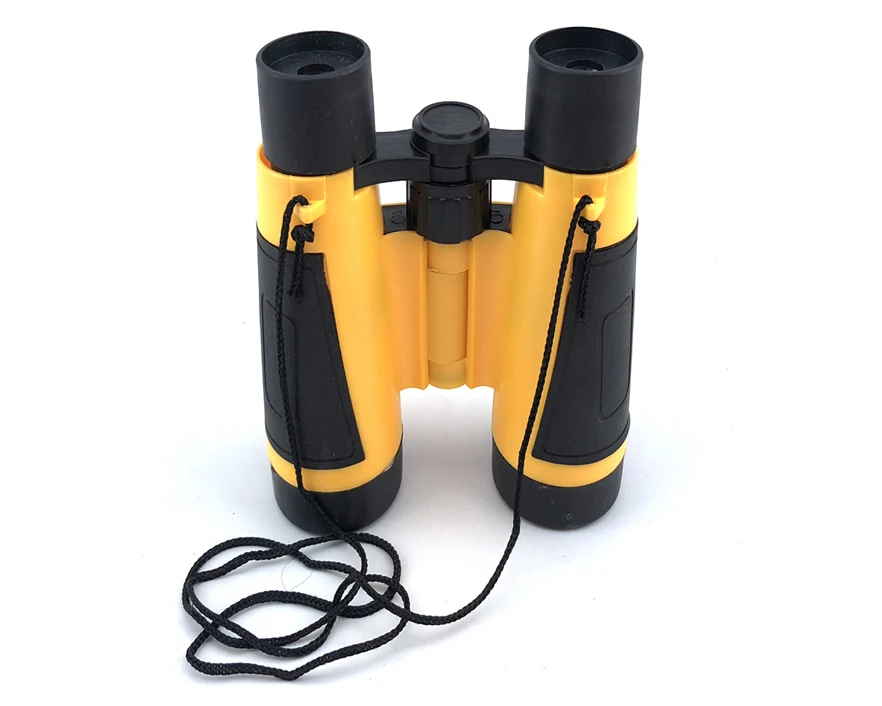 Wholesale hot selling scientific yellow plastic mini telescope model toy binoculars for kid