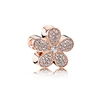 Excellent quality cz zircon mosaic charm bracelet beads flower shape rose gold charm