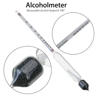 mdhsh Hydrometer Tester Vintage measuring bottle Set Tools Alcoholmeter Alcohol Meter Wine Concentration Meter 0-100 hydrometer alcohol Tools
