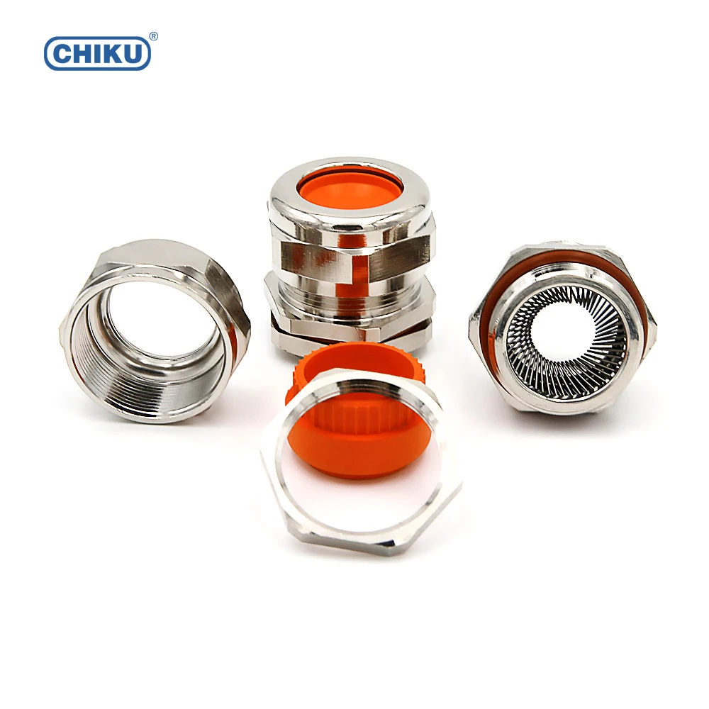 Emc Cable Gland M16 M18 M20 M25 M27 M32 M36 M39 Nickel Plated Brass