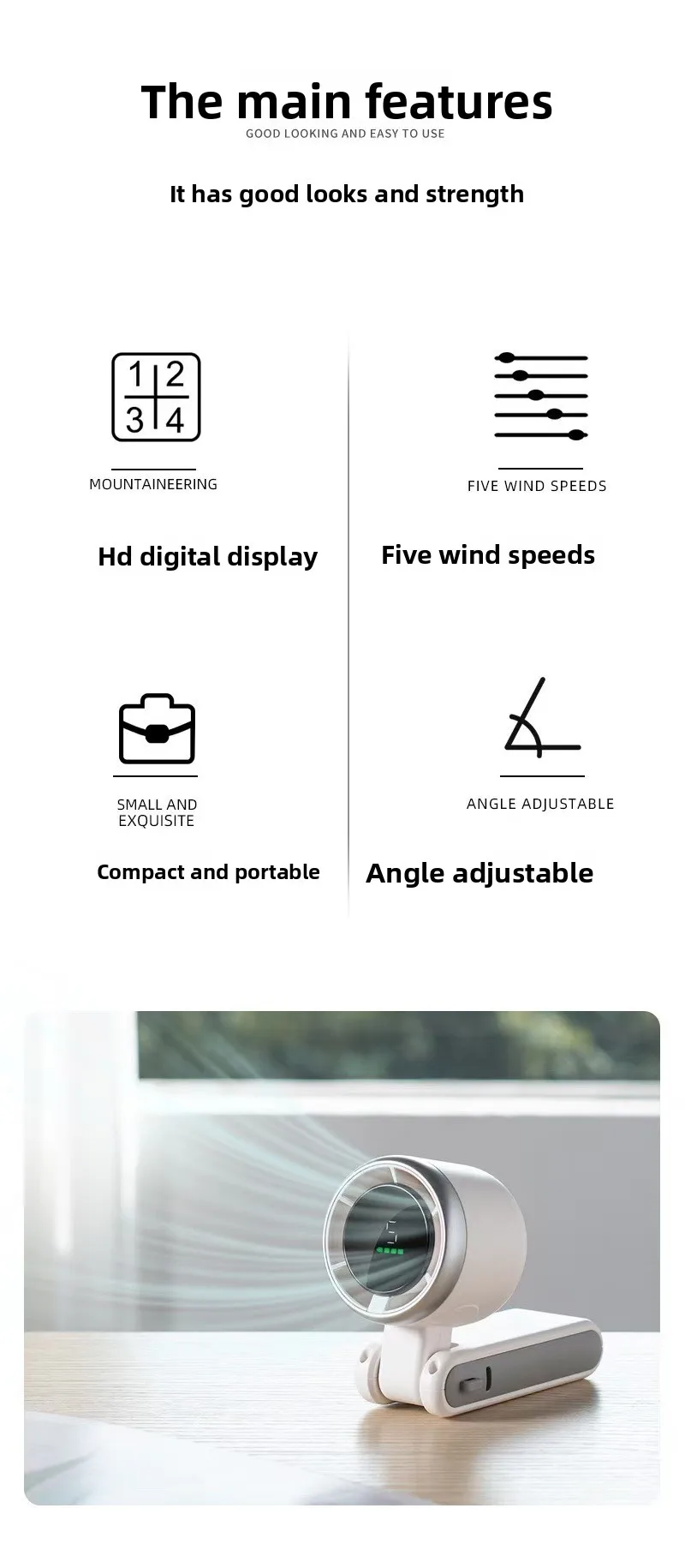 High-Speed N607 Mini USB Fan Portable Foldable Neck-Hanging Turbo Handheld for Outdoor Use Durable Plastic Mini Hot-selling for