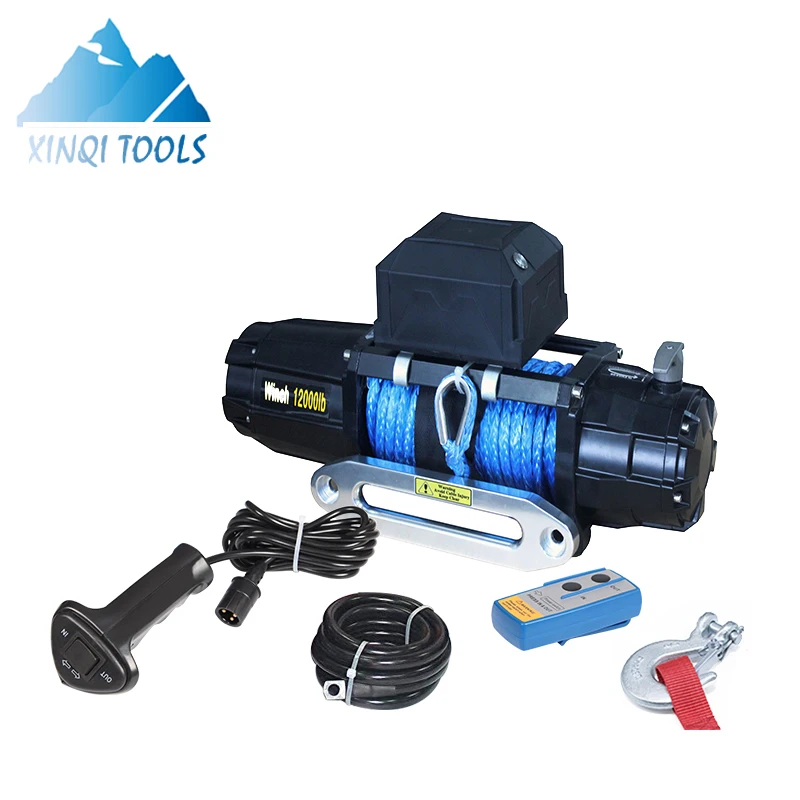 Xinqi 12v 4x4 Car Winch Waterproof Synthetic Rope Winch 12000 Lb