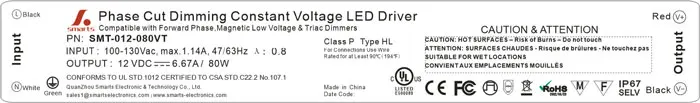 220vac to 12 volt triac dimmable led driver 12v 80w led transformer