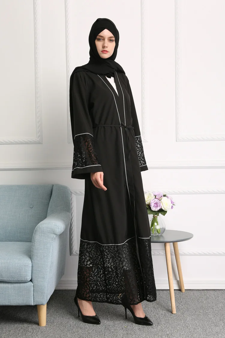 2021最新定制穆斯林妇女条纹巴亚迪拜长袍和和服