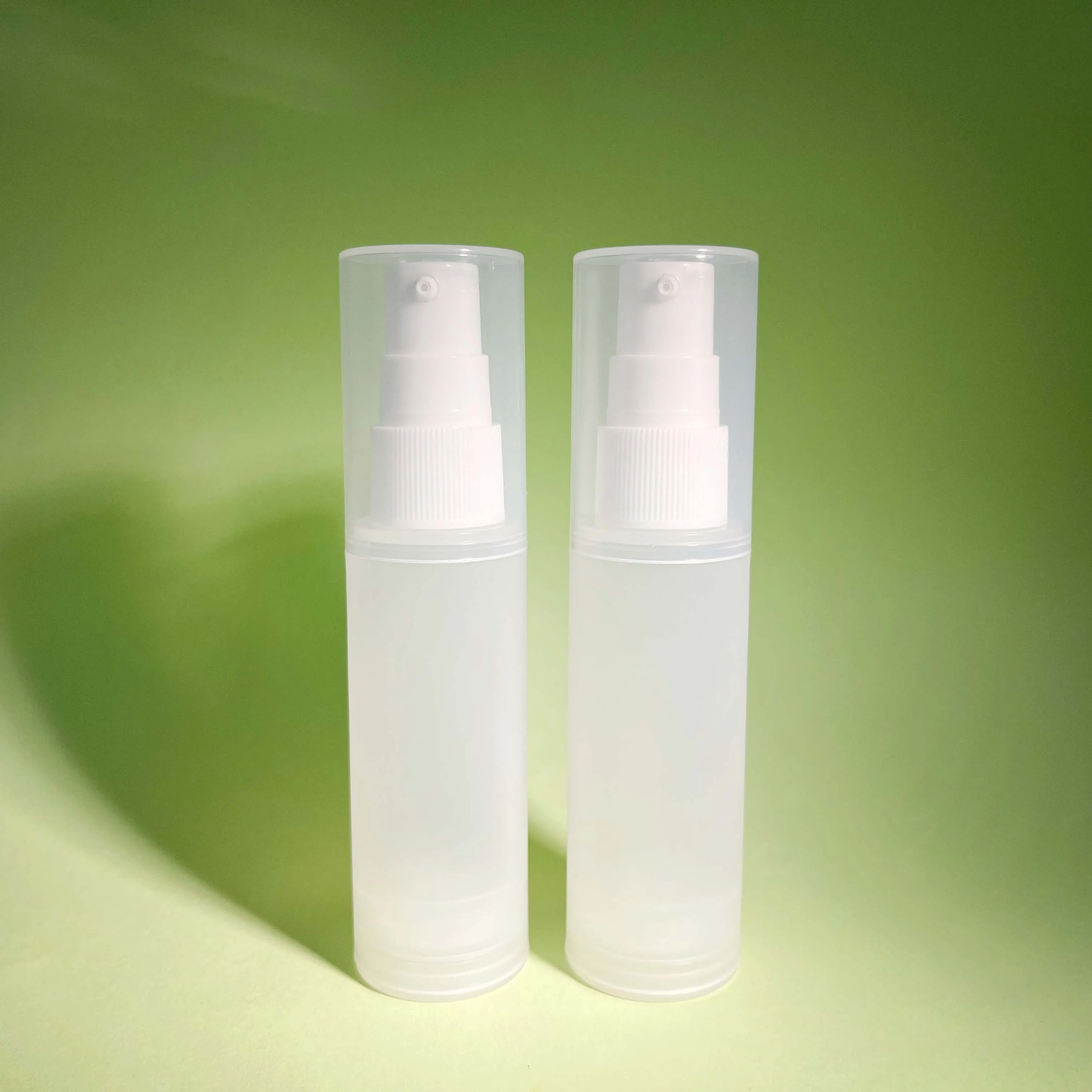 product customize hot sale froeted translucent plastic lotion airless bottle with full cover lotion face cream gel vacuum bottle-29