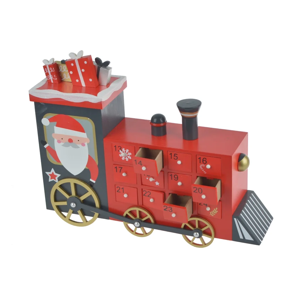 Christmas Wooden Train Advent Calendar 24 Doors Diy Calendar For Kids 