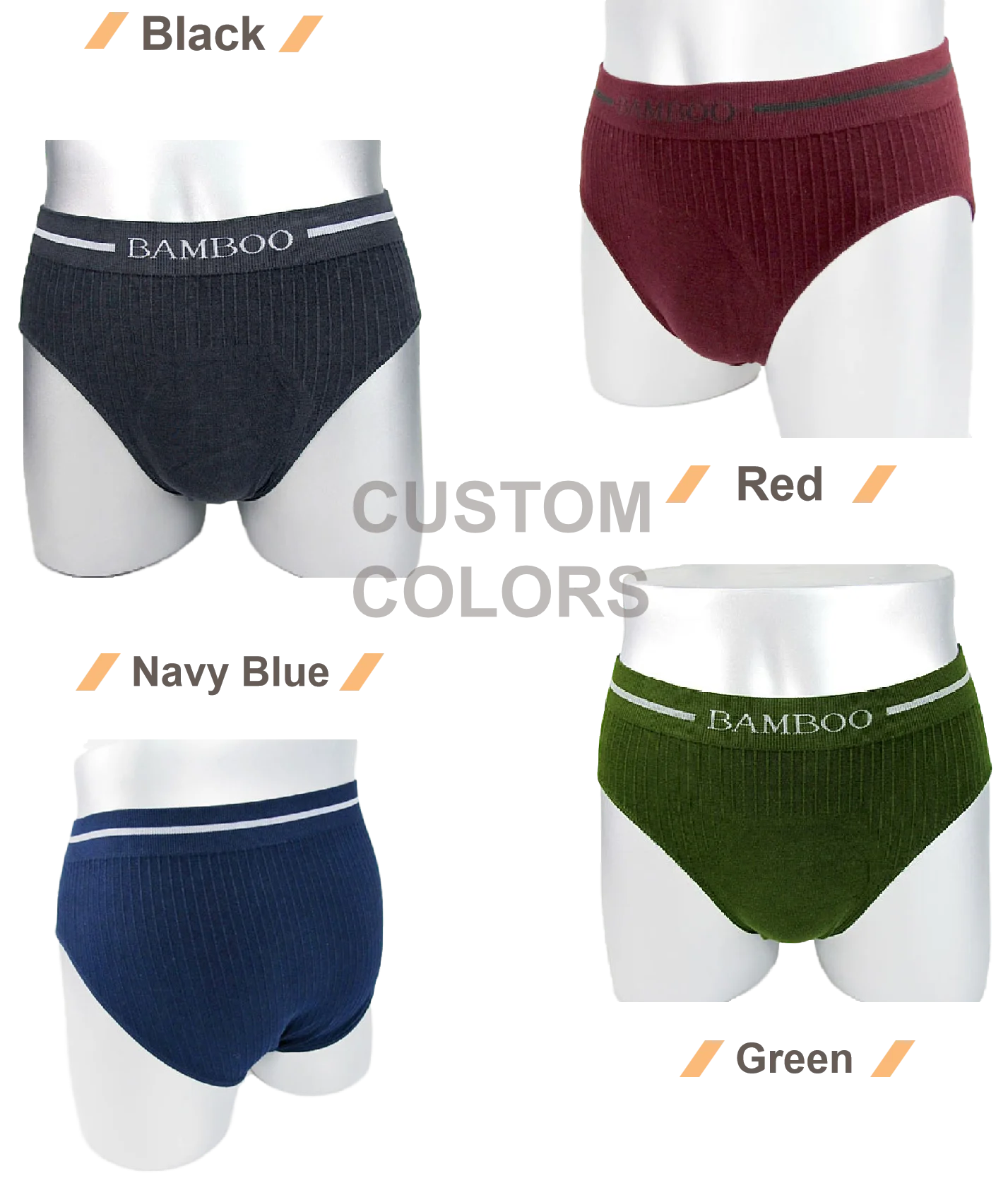 Natural Soft Fabric Seamless Brief With Custom Lettering Waist Men