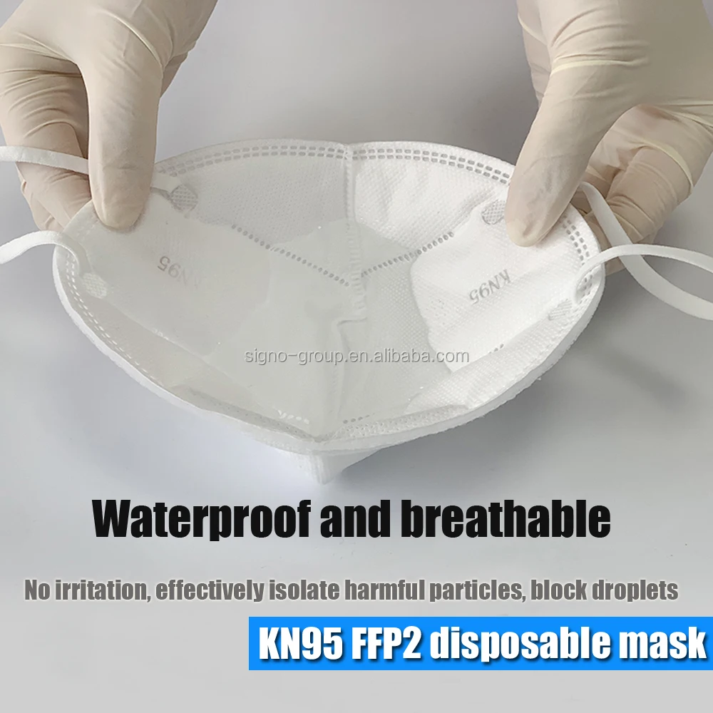 
High Quality 5ply KN95 FFP2 Disposable Non-Woven Kn95 Face shield Mask Earloop 