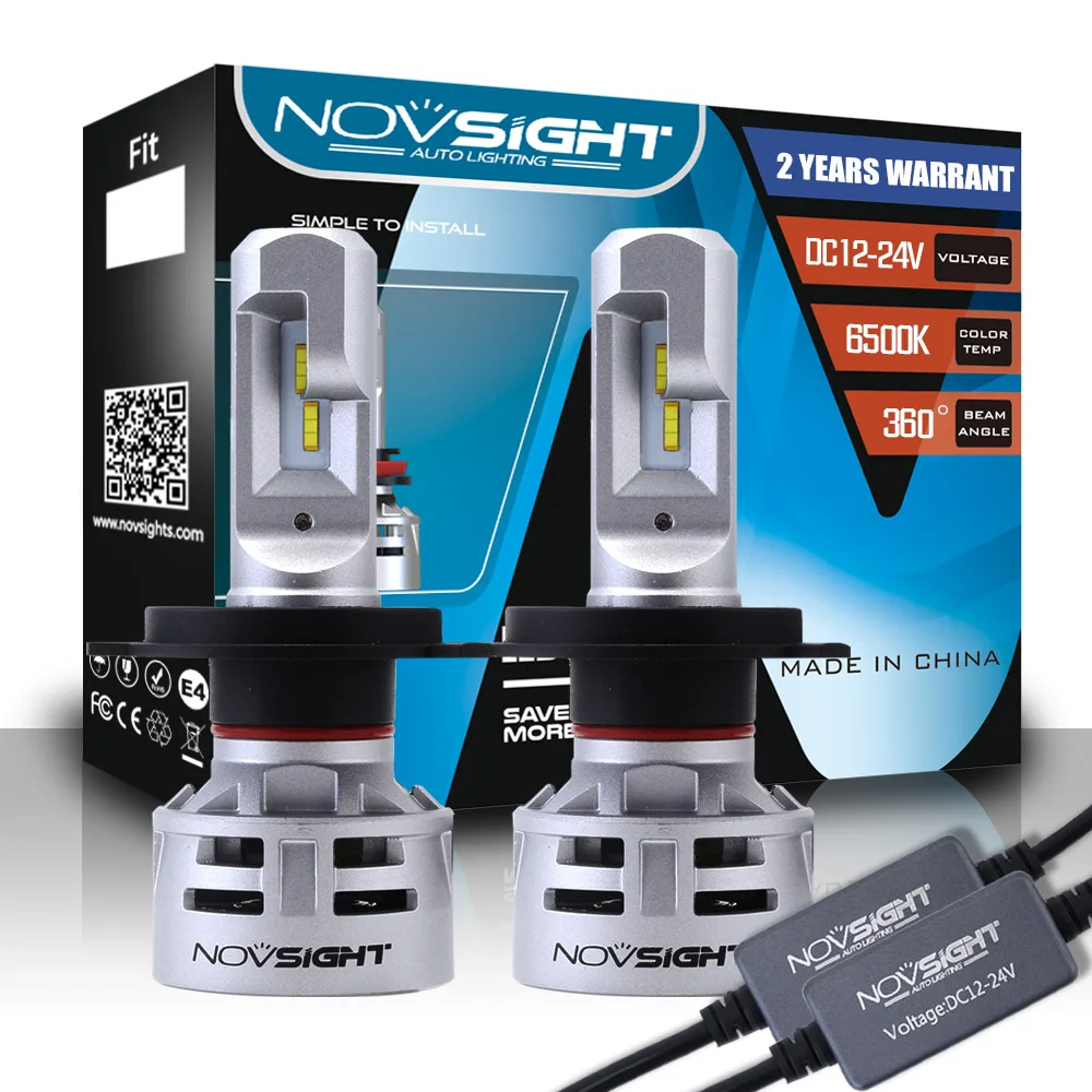 Novsight Nighteye 6500k fanless 9005 HB3 9006 HB4 car led light H11 LED 10000lumens auto LED Headlight bulb h4