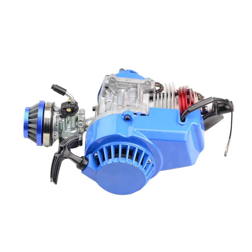 GOOFIT 42-44mm Universel Moto Filtre à air Bleu Remplacement pour 2 Stroke 43cc 47cc 49cc Scooter ATV Mini Pocketbike Mini Quad