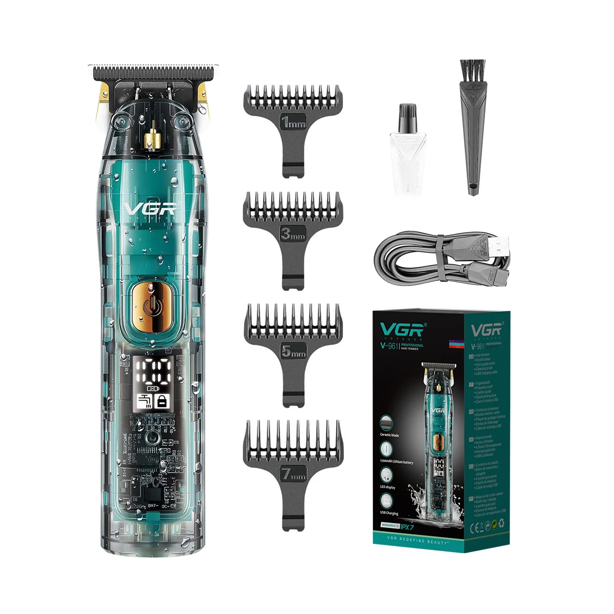 VGR V-961 IPX7 Waterproof Hair Clipper - Professional Trimmer