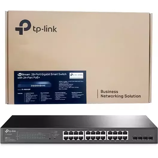 TP-LINK TL-SG2428P 28-Port Gigabit Smart Switch with 24-Port PoE+