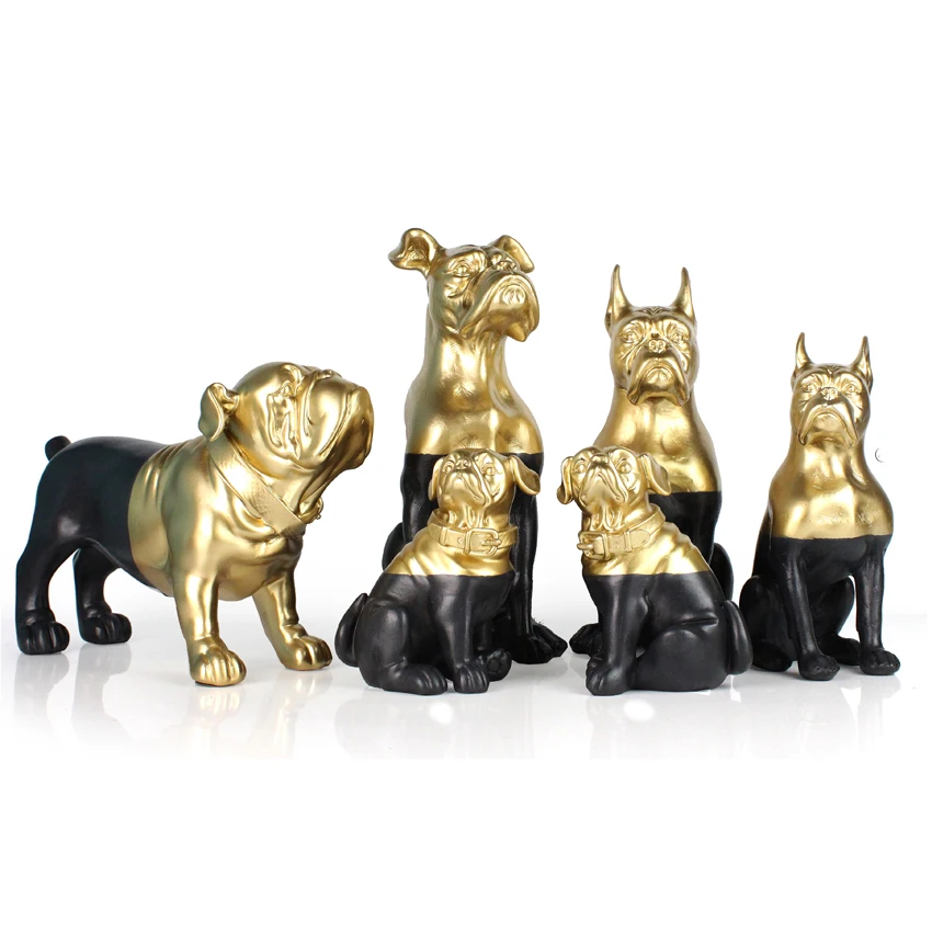 Hot selling resin animal  dog head statue  desk decoration small vase for dry flower details