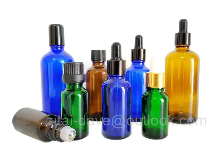 Frosting Amber Glass dropper Bottles customized Essential Oil dropper bottle for cosmetic packaging