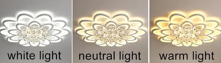Modern flower-shape ceiling light modern acrylic led light crystal decorative indoor ceiling lighting for living room lamps