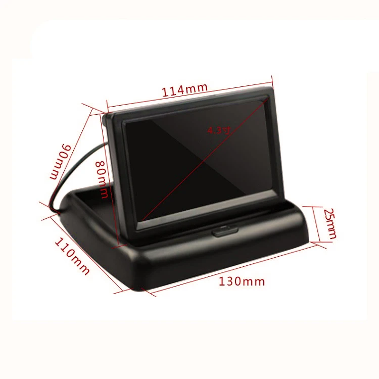 4.3 inch adjustable screen left front view side mirror car camera