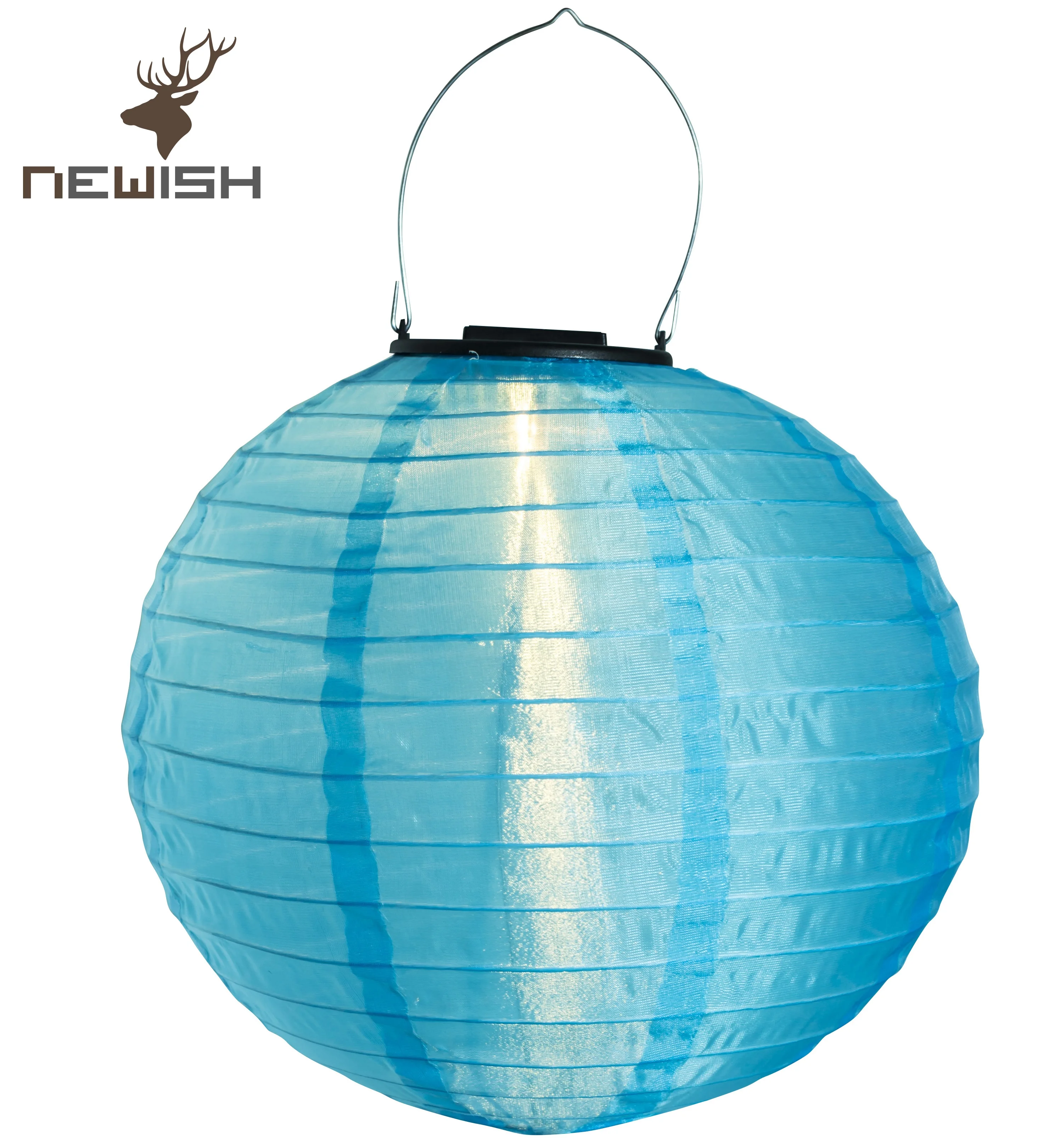 Newish  Nylon China lantern with solar panel Traditional Lantern Street Hanging Led Portable Solar Light For Night