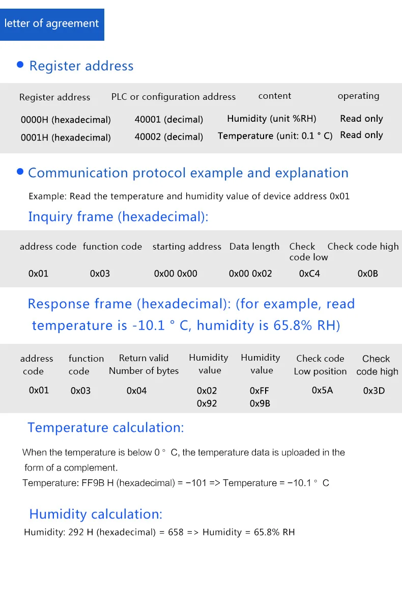 Renke Rs Ws N01 8 Humidity Sensor Rs485 Modbus Rtu Temperature Sensor Wolfchip Electronics 4826