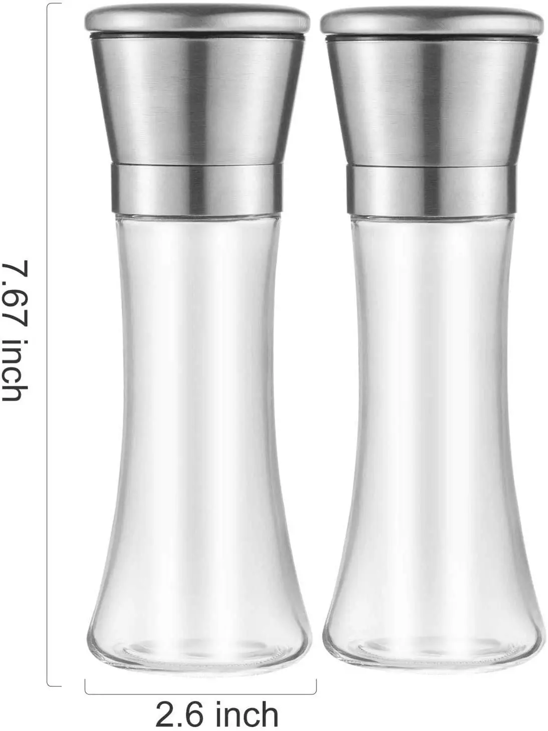 Ecofriendly 180ml Glass Sea Salt Pepper Grinder Spice Grinding With