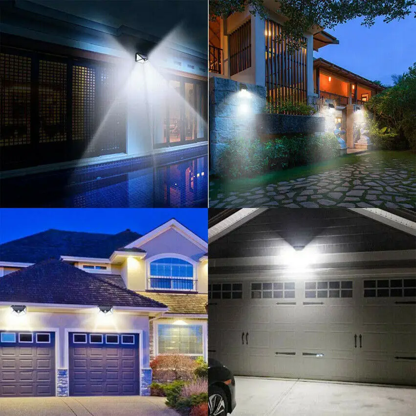 Manufacture Wholesale 114LED solar garden light outdoor Smart Sensor Solar Wall lamps Wireless Waterproof Security yard lighting