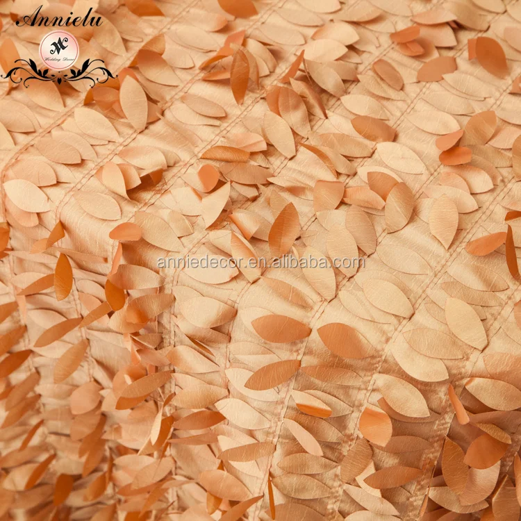 Wholesale fancy beautiful leaves petal taffeta round wedding table cloth