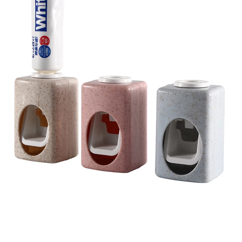 Cheap Price Wood Grain Automatic Toothpaste Dispenser Toothbrush Holder