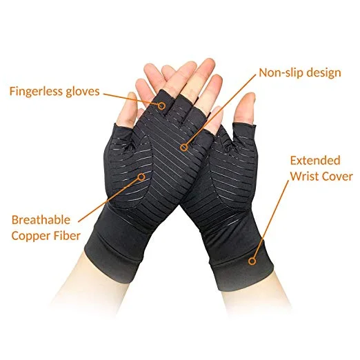 Amazon Copper Compression Arthritis Gloves Manufacturer Fingerless ...