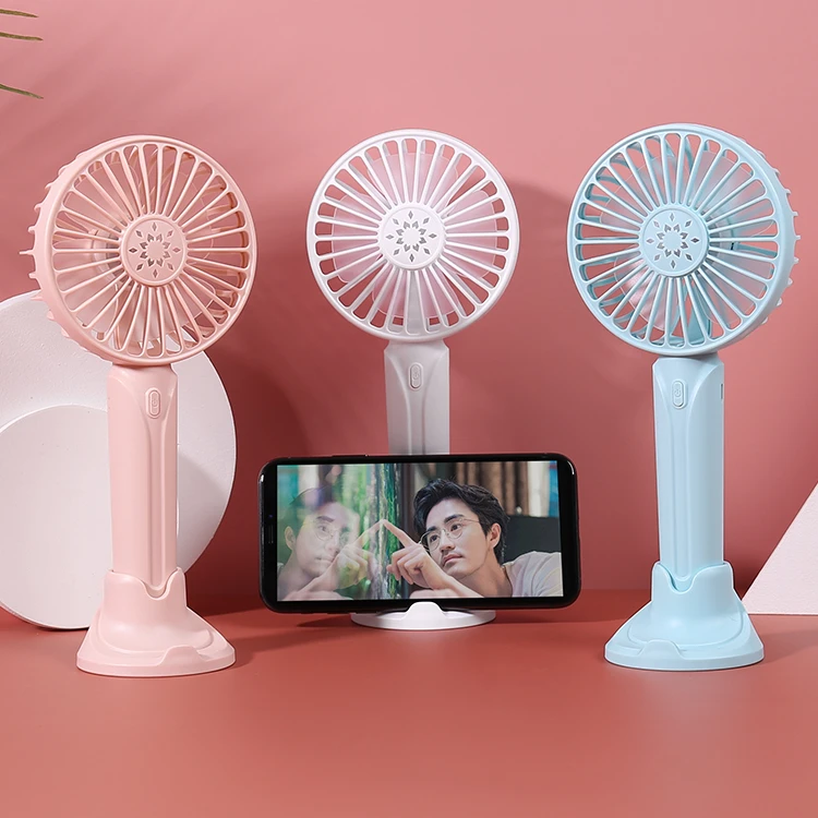 Portable Battery Operated Folding Desk Fan Mini Handheld Cooler USB Rechargeable 