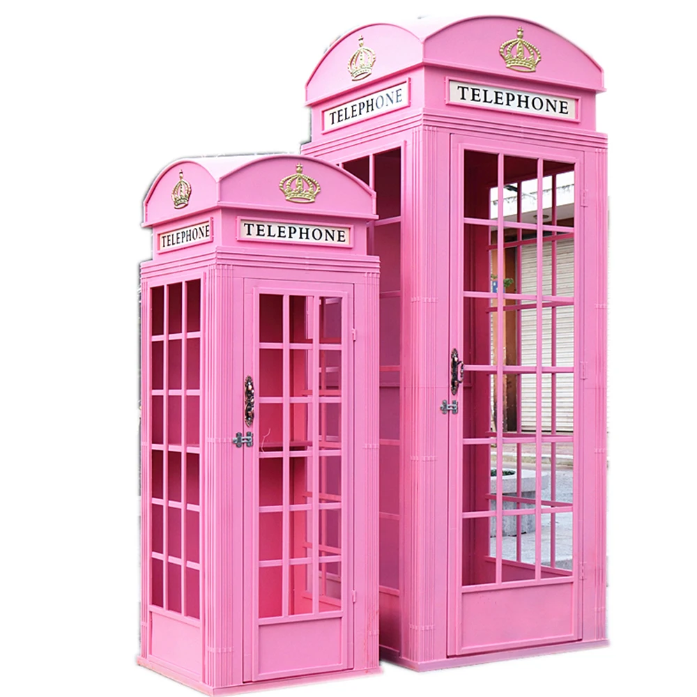 Customize Wedding Event Props Pink Vintage British Birthday Phone Booth